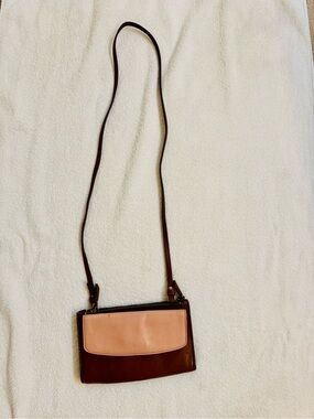 Fossil Two-Tone Brown and Blush Crossbody Bag